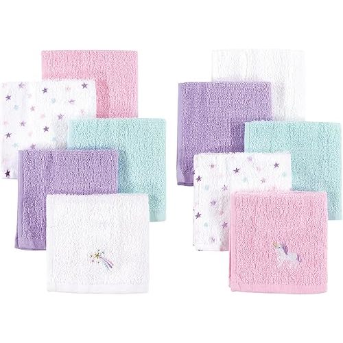 Hudson Baby Unisex Baby Super Soft Cotton Washcloths, Unicorn, One Size