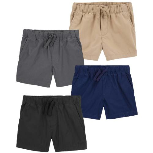 Baby 4-Pack Pull-On Poplin Shorts - Style,Multi