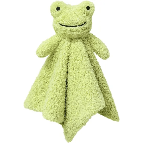 Baby Green Frog Soft Stuffed Animal Security Blanket, Plush Frog Character Lovey Blanket, Baby Shower/Nursery Gift, Cuddly Newborn, Infant, Toddler Snuggle Blankie for Boys Girls, 14"