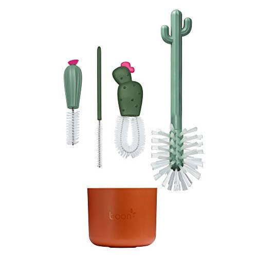 Boon Cacti Bottle Cleaning Brush Set, Terracotta