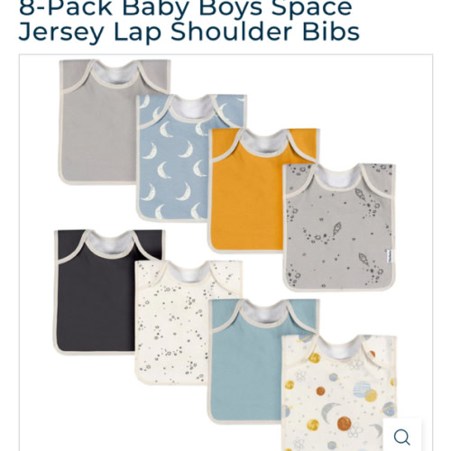 8-Pack Baby Boys Space Jersey Lap Shoulder Bibs – Gerber Childrenswear