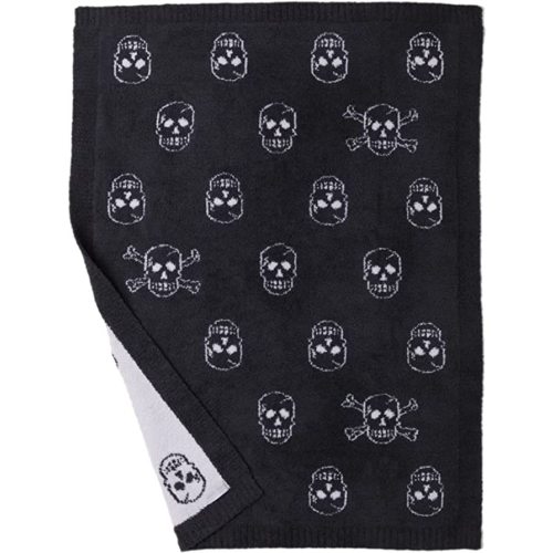 Barefoot Dreams CozyChic® Skull Stroller Blanket (Infant) Carbon/Almond One Size