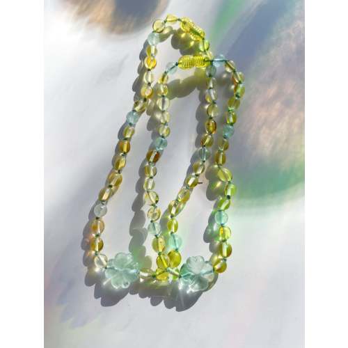 Lucky Clover Amber Necklace