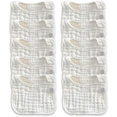 EllieHouse Baby Bibs for Girls Boys 10Pack Muslin Drool Teeth Drooling Teething Bibs Muslin Cotton for Infant Toddler