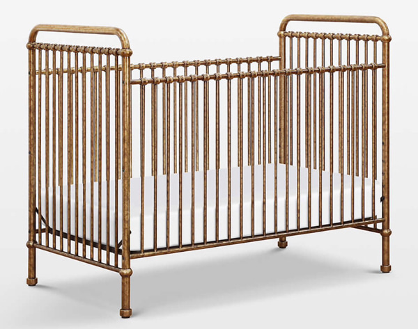 Namesake Abigail Vintage Gold Iron 3-in-1 Convertible Baby Crib