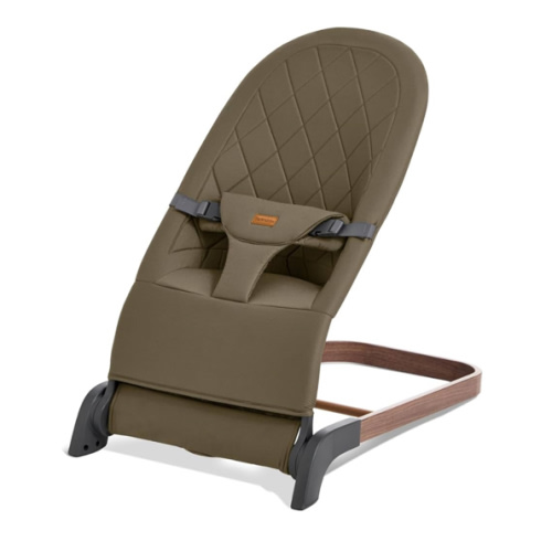 Foldable Baby Bouncer, Baby Bouncer Seat with 3 Adjustable Heights, Portable Newborn Rocker, Ergonomic Bouncer Seat for Natural Bounce, Bouncer for Babies 0-6 Months, Soft Cotton (Green)