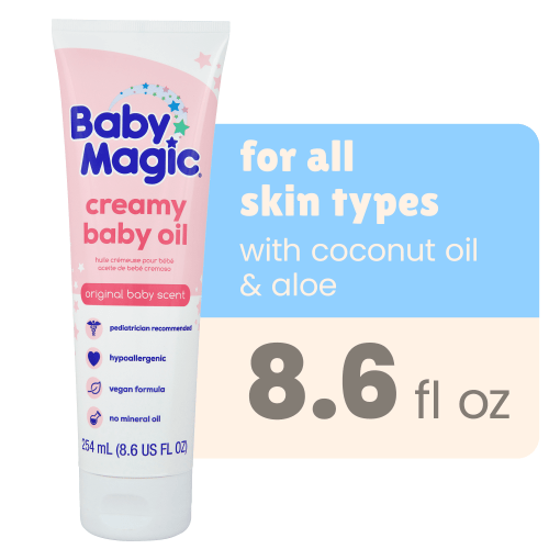 Baby Magic Creamy Baby Oil Lotion, Original Baby Scent, Hypoallergenic, 8.6 fl oz.