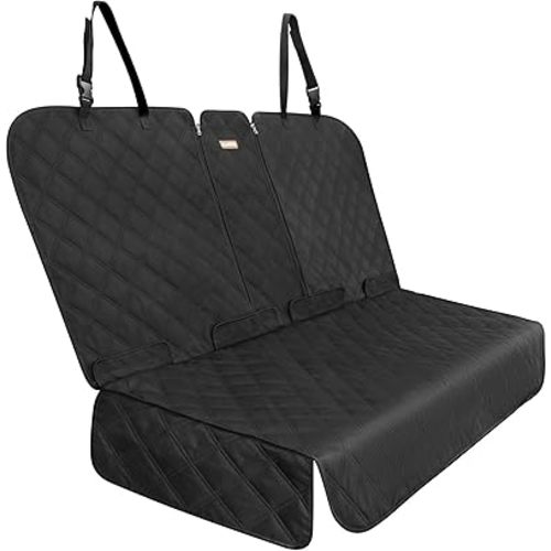 Back Seat Cover 60/40 Split Bench for Small Cars,SUVs,Trucks- 900D Waterproof Non Slip Car Seat Protector Great for Messy Kids and Drooling Pet Dogs(Black)
