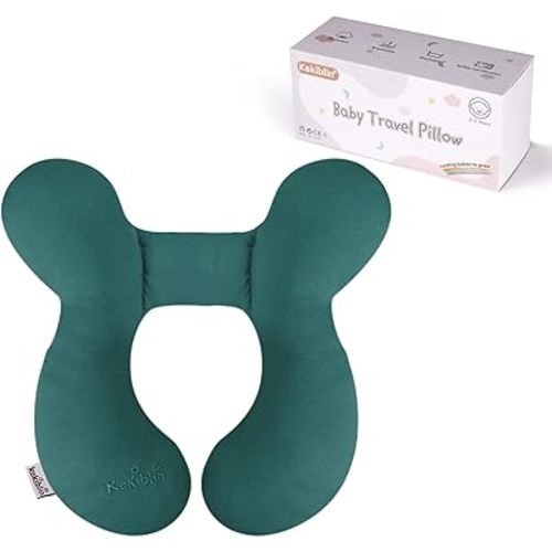 KAKIBLIN Baby Travel Pillow, Infant Head and Neck Support Pillow for Car Seat, Pushchair, for 0-1 Years Old Baby (Green)