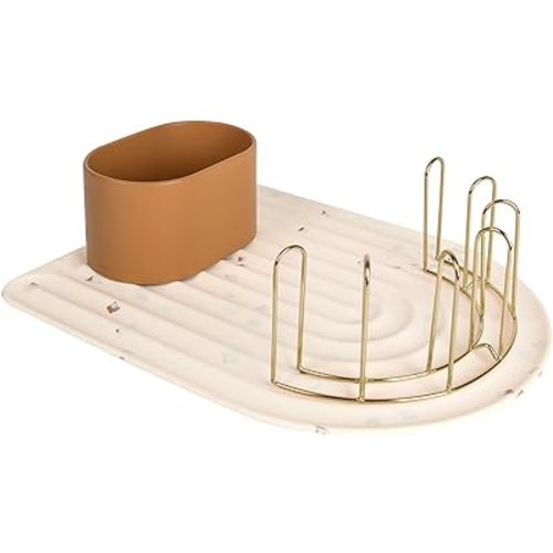 Boon ARC Modular Baby Bottle Drying Rack — Includes Silicone Drying Mat, Accessory Cup, and 7-Prong Wire Bottle Rack — Baby Essentials