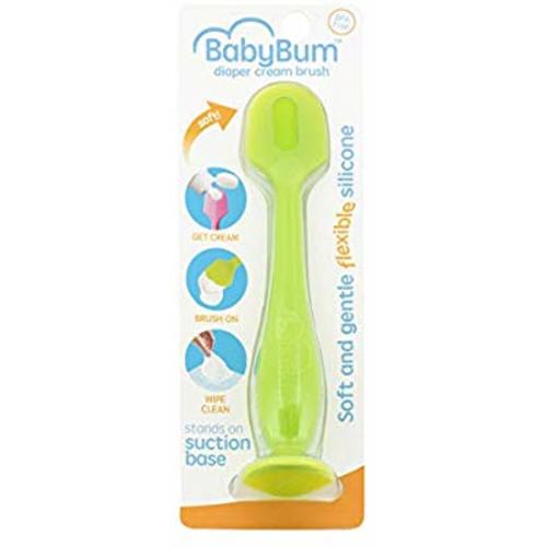 Baby Bum Brush, Original Diaper Rash Cream Applicator, Soft Flexible Silicone, Unique Gift, [Green]