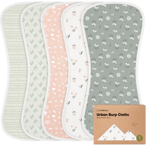 KeaBabies Baby Burp Cloths, Fleur
