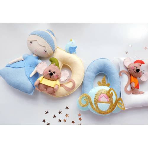 Felt Princess Name Banner: Cinderella Nursery Decor