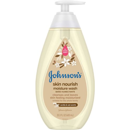 Johnson's Skin Nourishing Moisture Baby Body Wash With Vanilla & Oat Scents, Hypoallergenic & Tear Free Baby Bath Wash, Paraben-, Dye-, Sulfate & Phthalate-Free, 20.3 fl. oz