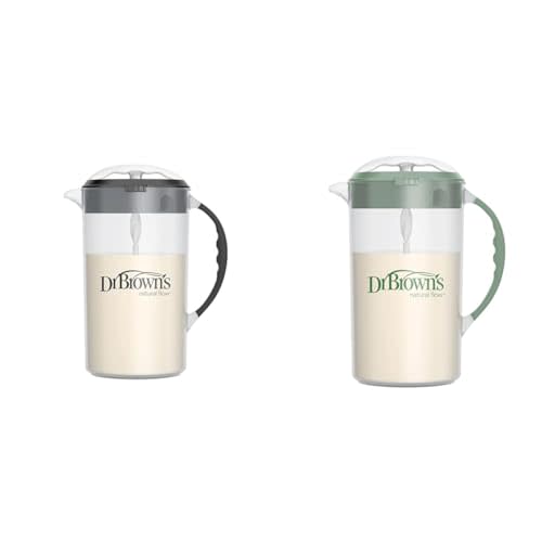 Dr. Brown's 32oz Baby Formula Mixing Pitchers, Black & Olive Colors, Set of 2