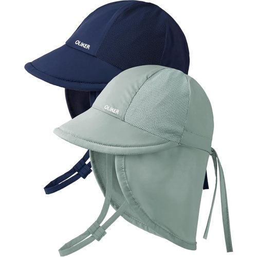 Baby Sun Hat with Breathable Mesh, Neck Flap Infant Unisex Boys Girls Toddler UV Protection Summer Beach Swim