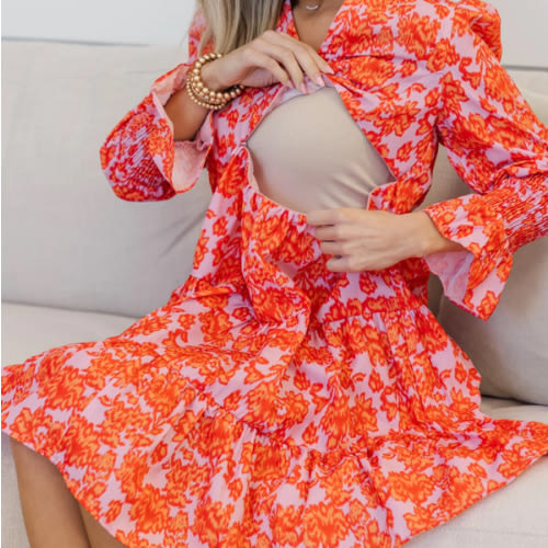 NURSING COLLECTION: In Your Happy Place Lavender Abstract Dress