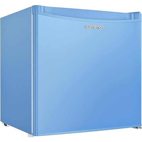 Upstreman 1.7 Cu.ft Mini Fridge with Freezer, Dorm Essentials, Adjustable Thermostat, Energy Saving, Low Noise, Single Door Compact Refrigerator for Dorm, Office, Bedroom, Blue-FR17