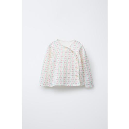 CHERRY POINTELLE T-SHIRT - Light ecru | ZARA United States