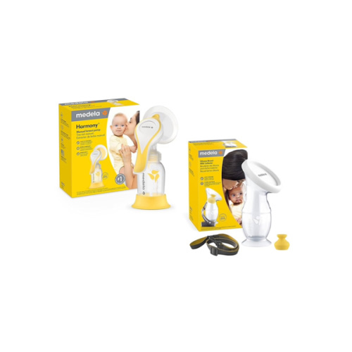 Medela Manual Breast Pump Set - Perfect Pair Bundle, Includes Harmony Manual Breast Pump & Silicone Breastmilk Collector