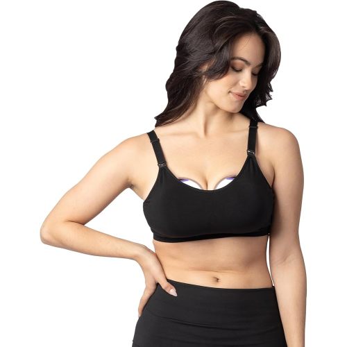 Lansinoh Kindred Bravely, Nursing and Wearable Pumping Bra, 32A-44I, Black