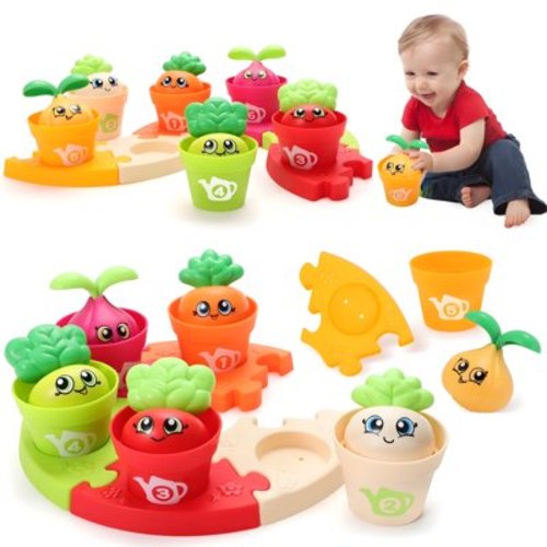 MOONTOY Learning Toys for 1 2 3 Year Old Toddlers, Sorting Stacking Toys, Preschool Montessori Toddler Toys Age 1-2, 1 2 Year Old Girl Boy Birthday Gifts, Education Puzzles Toys