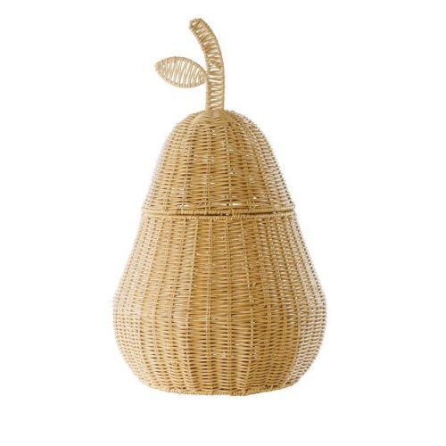 Kaplan Early Learning Pear Washable Wicker Floor Basket