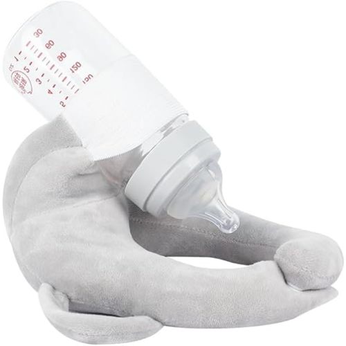 Baby Bottle Holder, Adjustable Nursing Pillow Support, Baby Self-Feeding Bottle Holder (Gray)