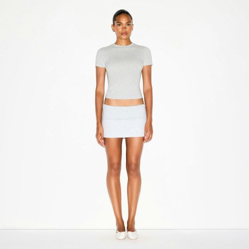 COTTON JERSEY T-SHIRT | LIGHT HEATHER GREY | LARGE