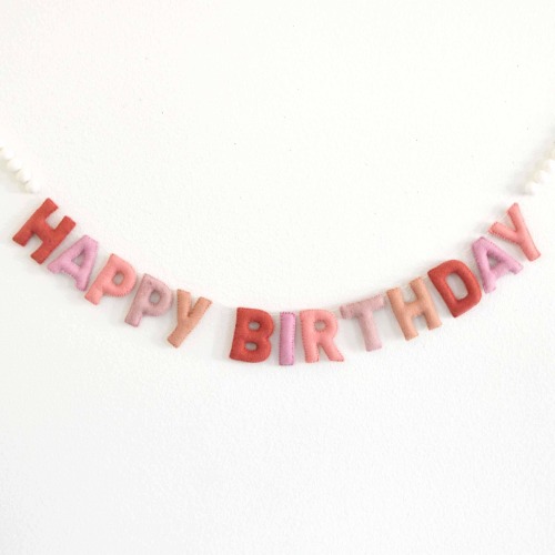 Happy Birthday Garland - Happy Birthday Banner, Pink HAPPY BIRTHDAY garland, Party Garland, Birthday Decorations, Felt Happy Birthday Banner