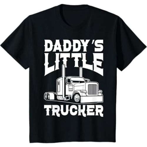 Kids Toddler Boys Semi Truck Daddy's Little Trucker T-Shirt