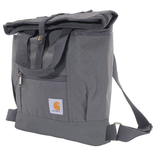 Carhartt Convertible Backpack Tote, Durable Tote Bag with Adjustable Backpack Straps and Laptop Sleeve, Gray