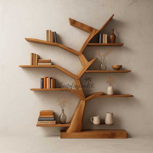 Solid Wood Tree Bookshelf | Wall Mounted Wooden Tree Shelf | Modern Tree Shaped Bookcase | Rustic Nursery Book Shelf | Nature Wall Decor