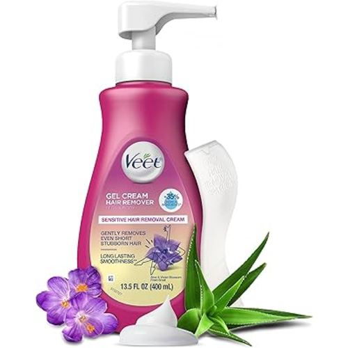Hair Remover, Veet Gel Hair Removal Cream Sensitive, 13.5 Ounce, Sensitive formula with Aloe Vera and Vitamin E (pack of 1)