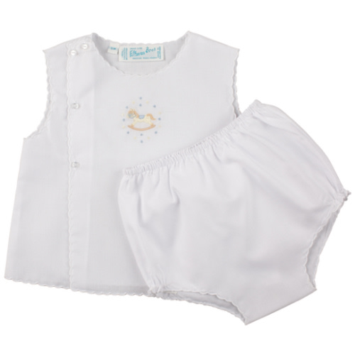 Baby Boys Blue and White Diaper Set