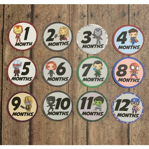 Avengers Inspired- Monthly Milestone Stickers