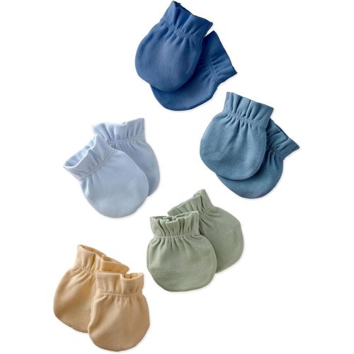 Morgan 5-Pack Baby Mittens 100% Organic Cotton No Scratch Mittens for Newborn Baby Boys & Girls​