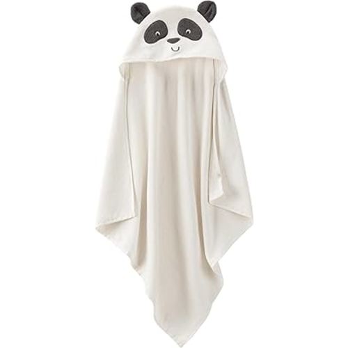 little planet by carter's Baby Organic Cotton Towel, Panda, OSZ