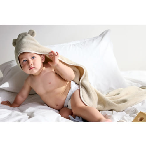 Organic Hooded Baby Towel with Ears (Natural) – Parachute Home