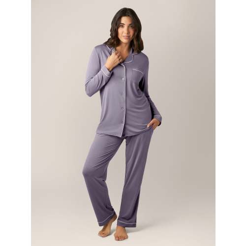 Clea Bamboo Long Sleeve Pajama Set | Granite