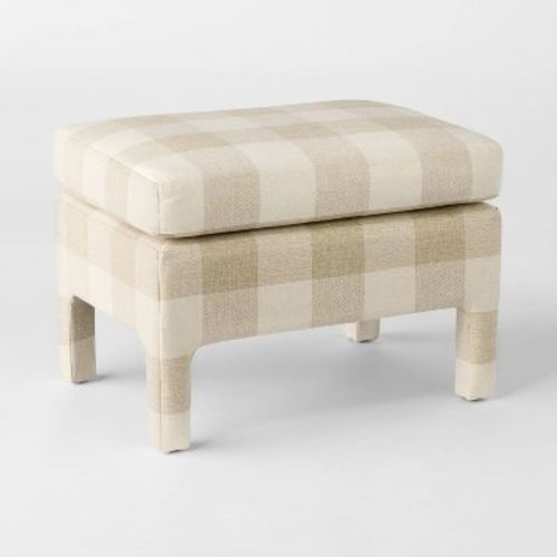 Bellfield Fully Upholstered Ottoman Checkered - Threshold™ Designed With Studio Mcgee