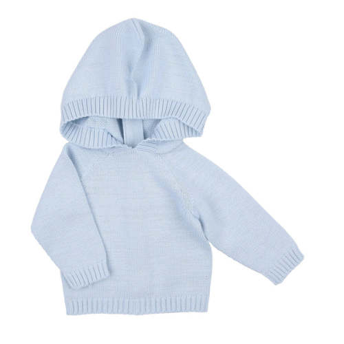 Essentials Knits Blue Hooded Zip Pullover