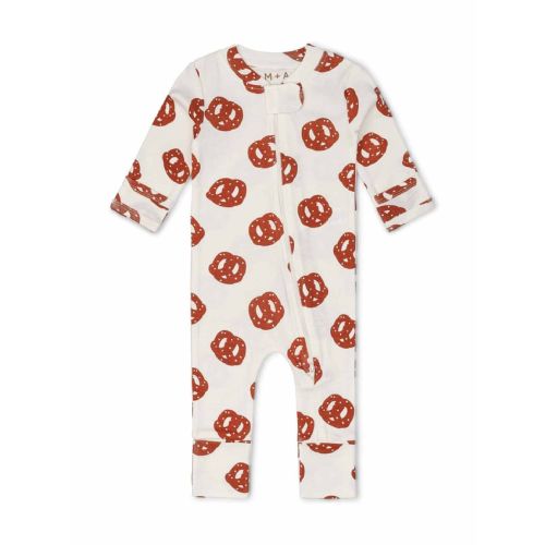 M+A by Monica + Andy Organic Cotton Baby Gender Neutral Long Sleeve Baby One-Piece Pajama, Sizes Newborn - 12 Months