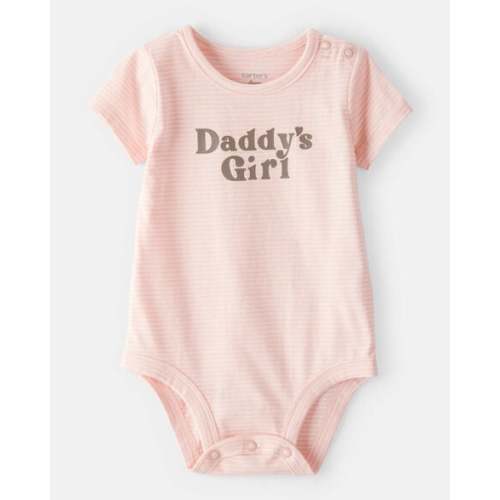 Baby Girl 'Daddy's Girl' Short-Sleeve Graphic Bodysuit - Pink | Carter's