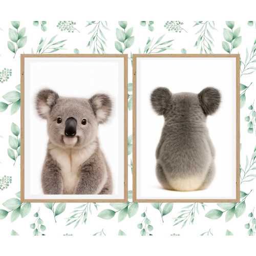 Koala Print Set of Two, Nursery Wall Art, Kids Baby Animal Posters, Timeless Nursery Printable, Instant Digital Download
