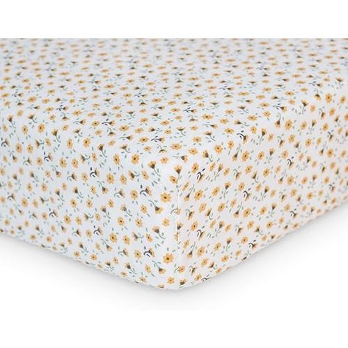Lulujo Muslin Crib Sheets - Fitted Crib Mattress Sheets for Boys and Girls - 28"x 52", 1 Pack (Vintage Floral)