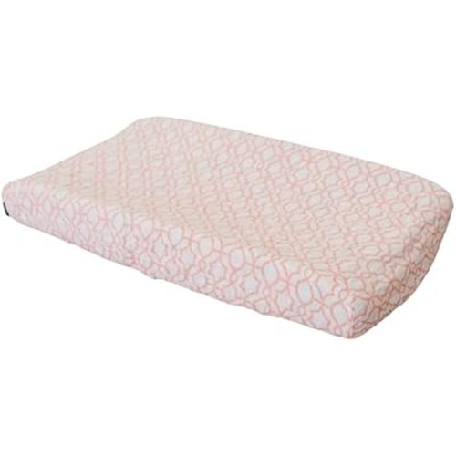Bebe au Lait Premium Muslin Changing Pad Cover - Elasticized Fit, Safety Strap Holes, 2-Layer Open-Weave, 100% Cotton Muslin, Fits Standard Baby Changing Pad up to 36" X 18" X 6"- One Size, Trellis