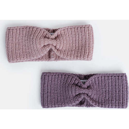 Chunky Ribbed Knit Elasticized Headband, Ash Rose - 7AM Enfant | Maisonette