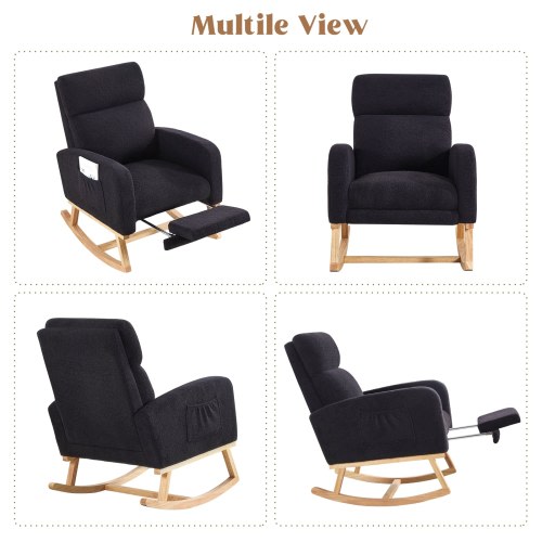 HOMYKA Rocking Chair for Nursery with Footrest