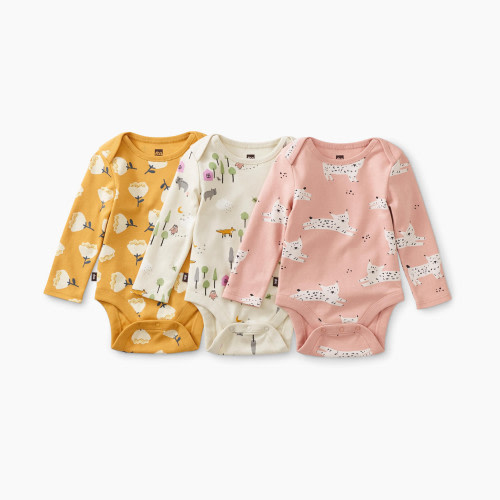 Tea Collection Bodysuit (3 Pack) - Jinx Lynx, 3-6 Months